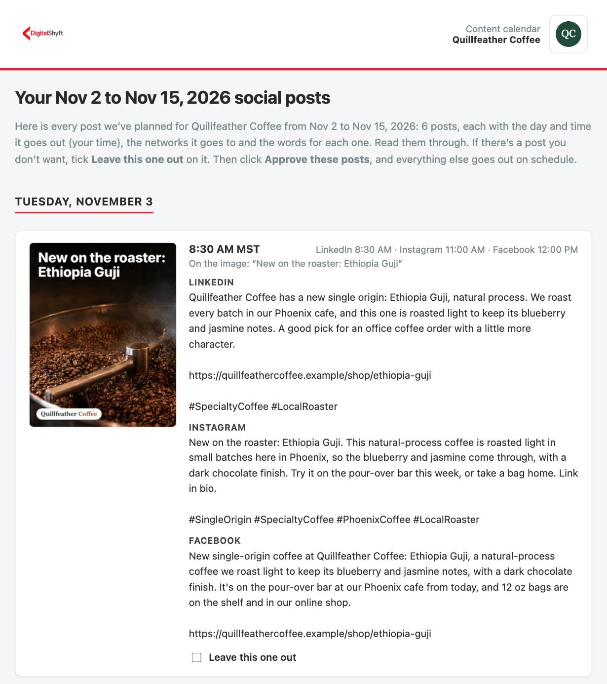 The month review page